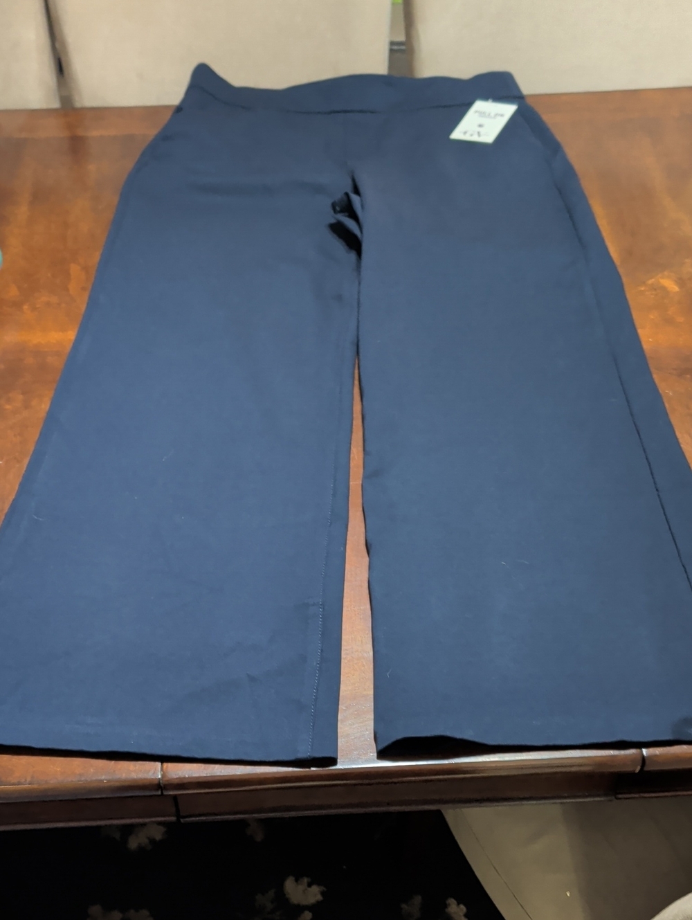 Women's Size 16 Pull On Pointe Navy Quiet Luxury Trouser Pants